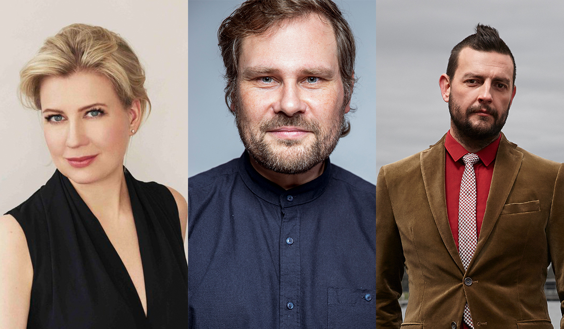 Headshots of Elina Vahala, Jakub Jacowicz and Christopher Moore