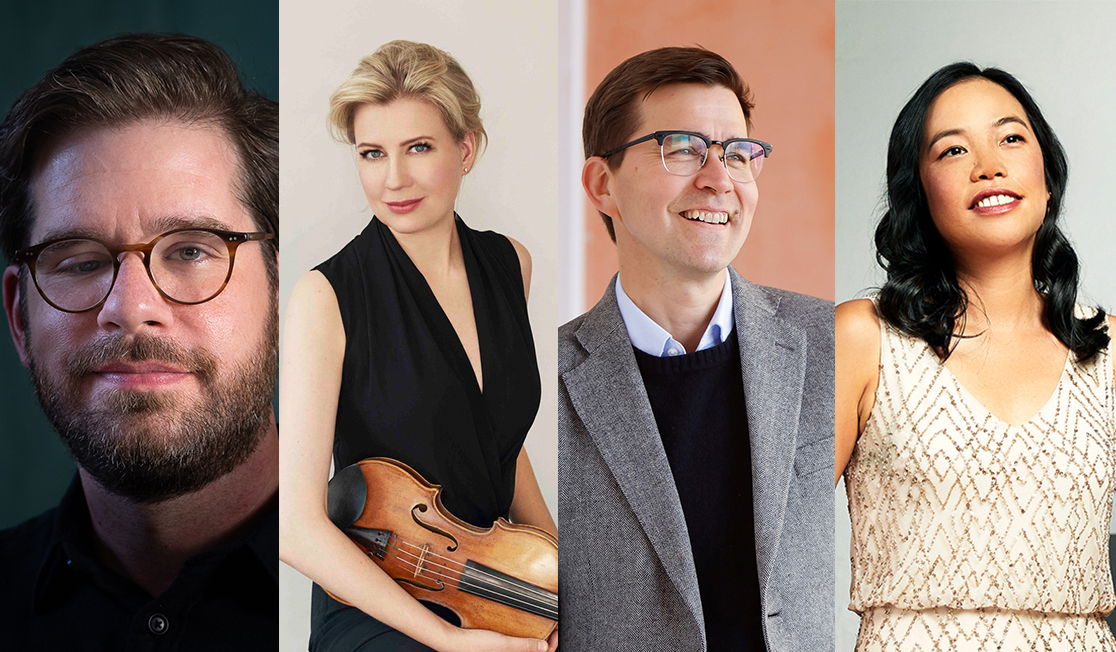 Headshots of Jeffrey means, Elina Vahala, Paavali Jumppanen and Andrea Lam